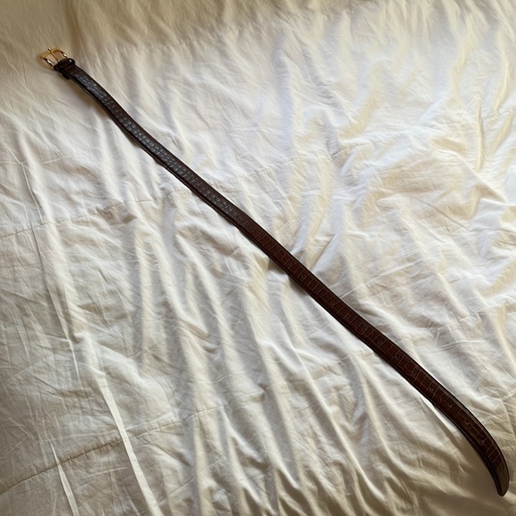 Naked Vice Mia Brown 100% Leather Croc Belt - Picture 5 of 8